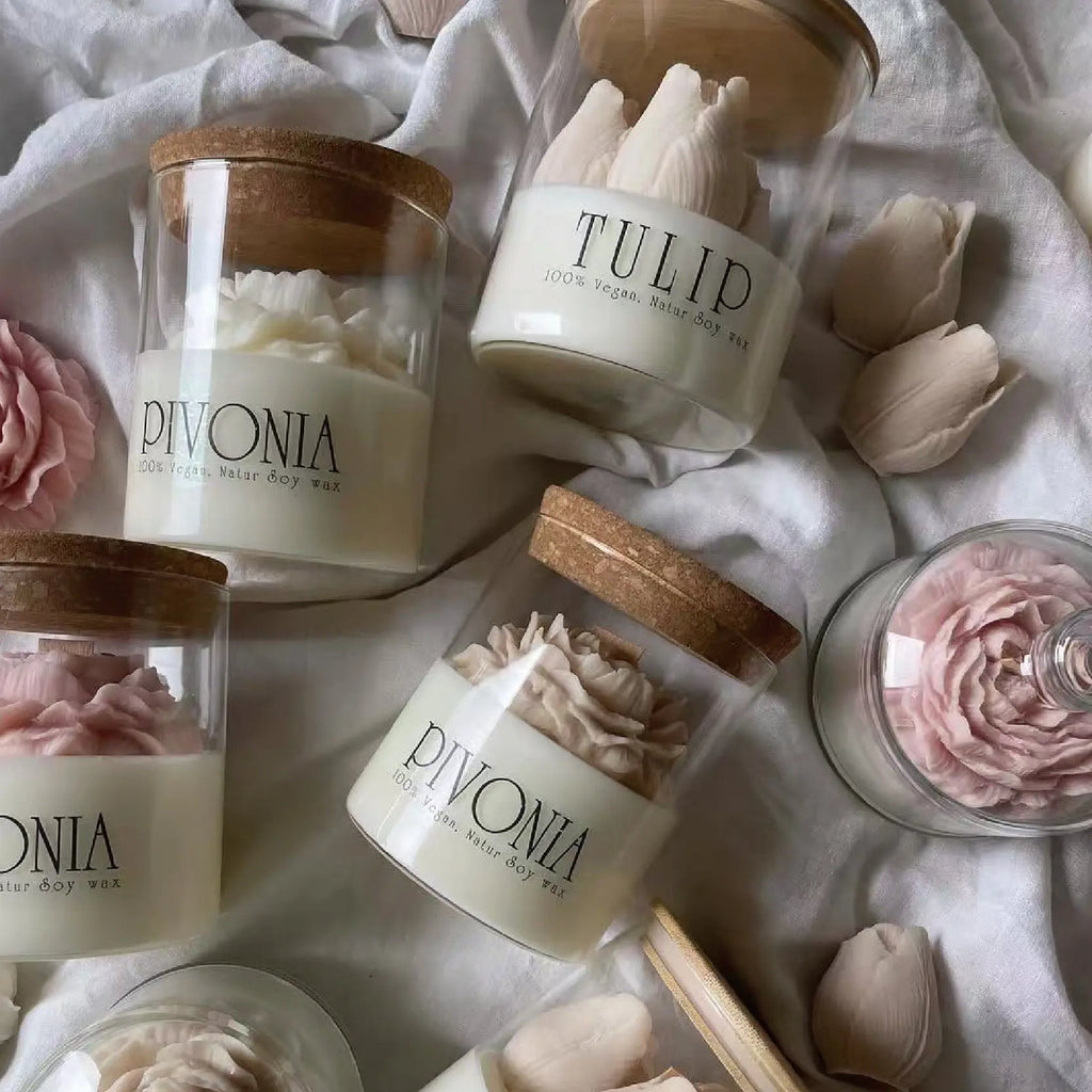 Peony Bloom Soy Candle Teemdrop