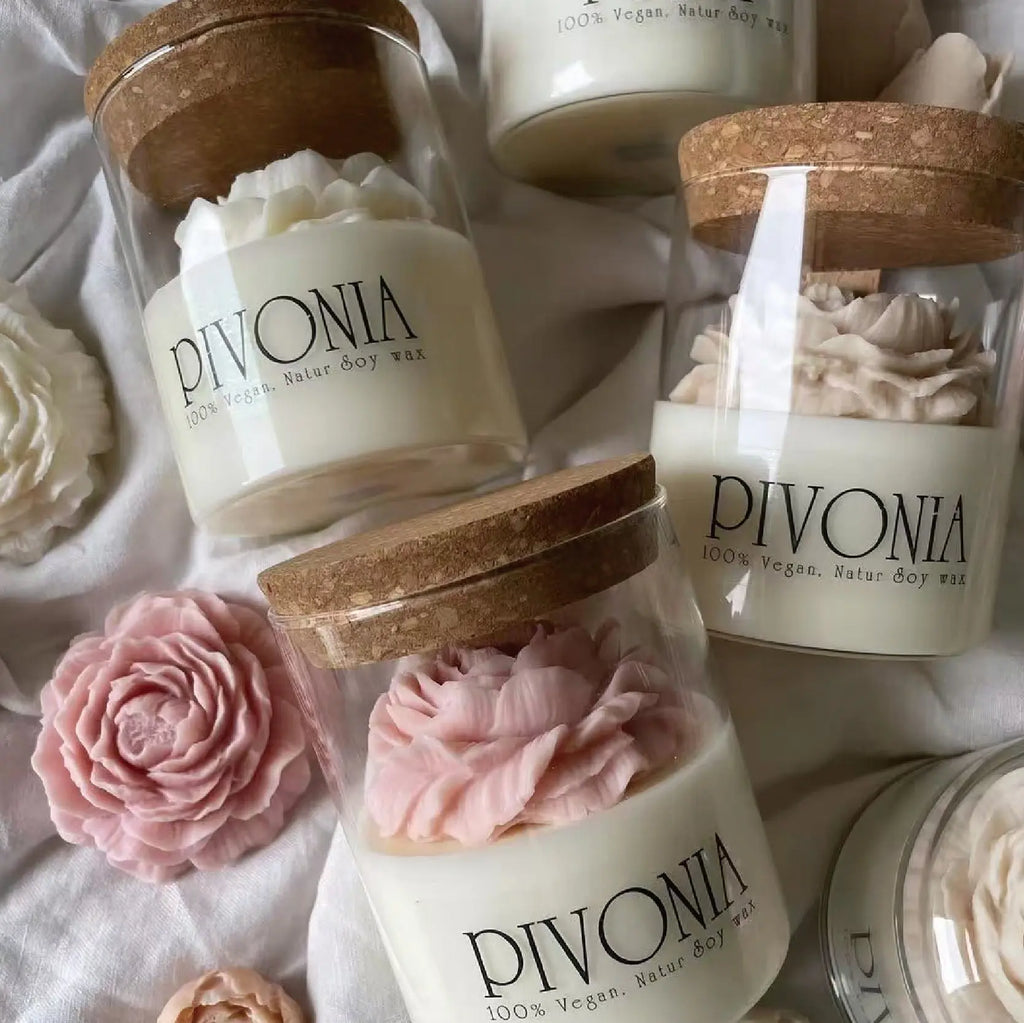 Peony Bloom Soy Candle Teemdrop