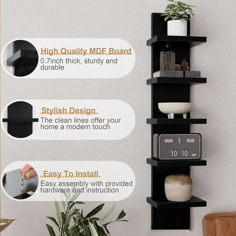 Modern Vertical Floating Shelf Teemdrop