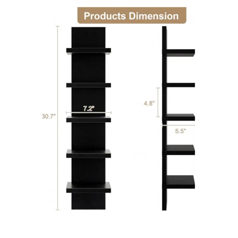 Modern Vertical Floating Shelf Teemdrop
