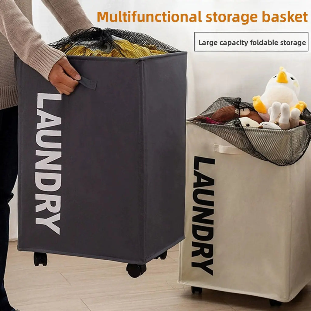 HomeFlex Rolling Laundry Basket Teemdrop
