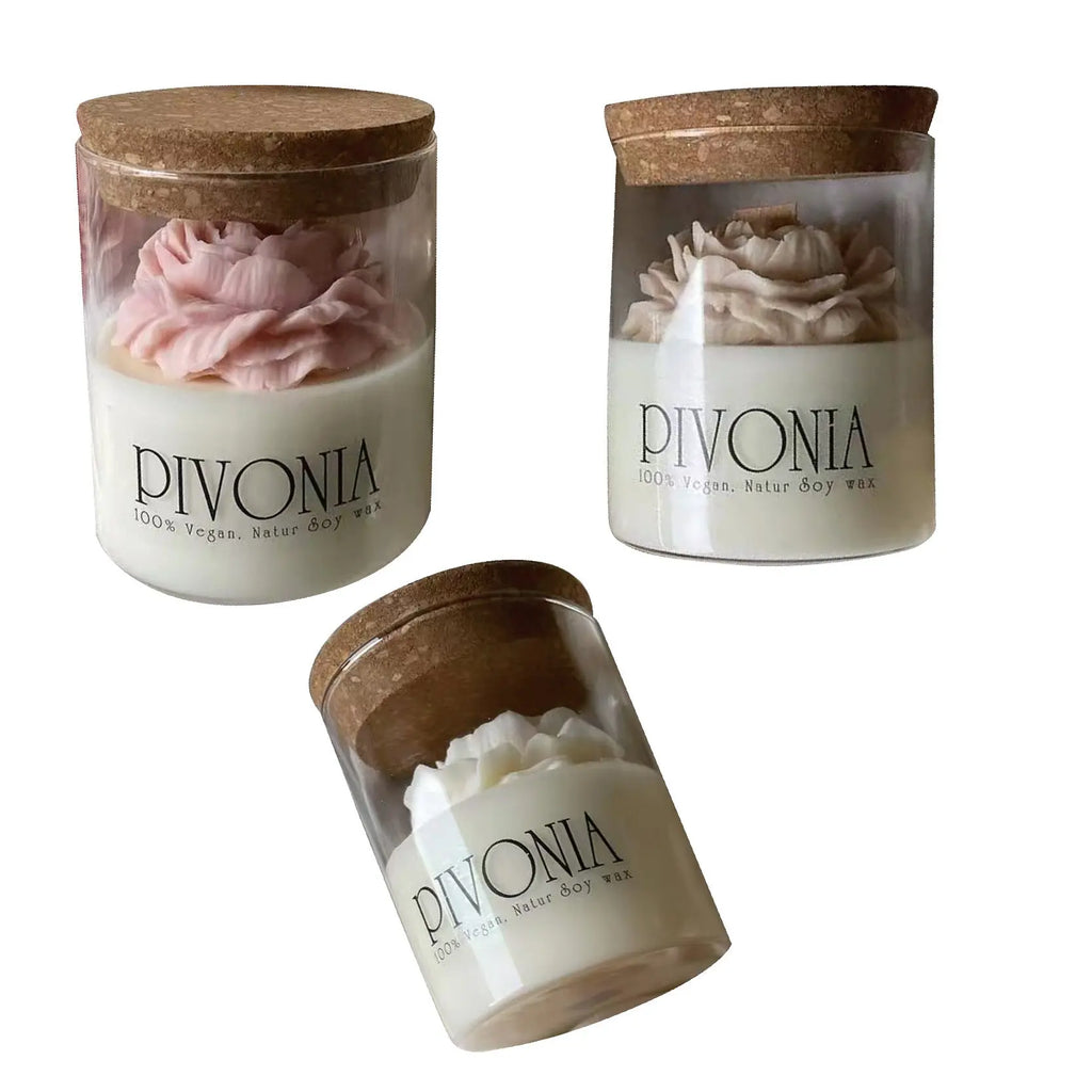 Peony Bloom Soy Candle Teemdrop