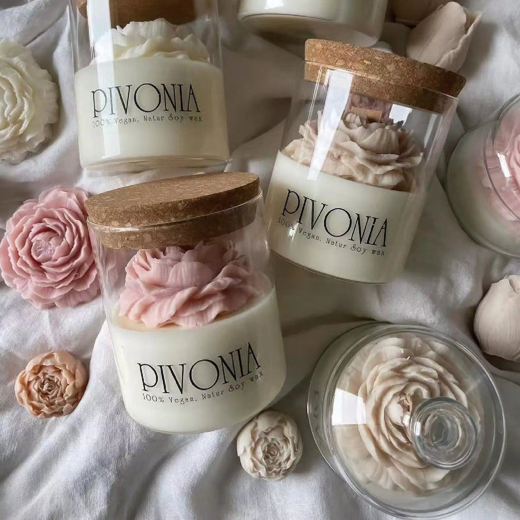 Peony Bloom Soy Candle Teemdrop